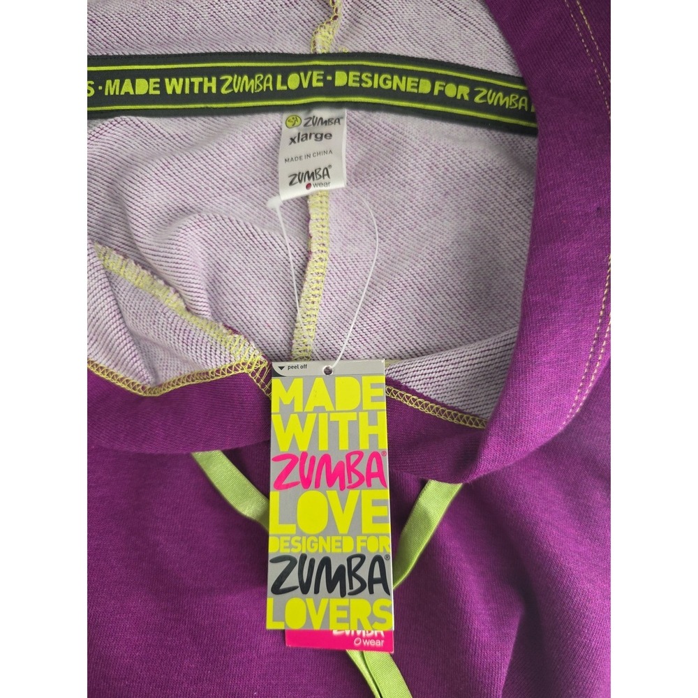 Zumba Disco Sweatshirt  Hoodie Kangaroo Pockets Size XL - Picture 3 of 6